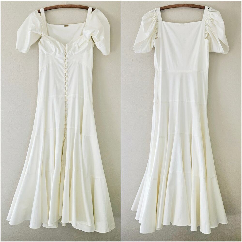 Cult Gaia Mina Dress Cream Ivory White Button Down Front Small - Picture 11 of 16